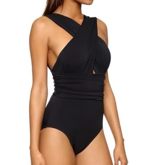 Black swimming suite one piece sw286 - Picture 2 of 4